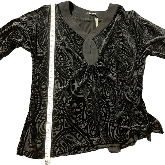 NWT Nic+Zoe Brocade Velvet Black Splitneck Tunic with Tank-size Small - Picture 9 of 14